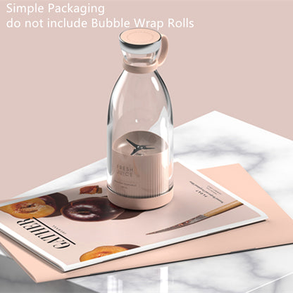Clear bottle with pink cap on a magazine with text overlay