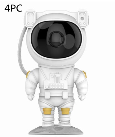 White astronaut figure with black visor on a white background