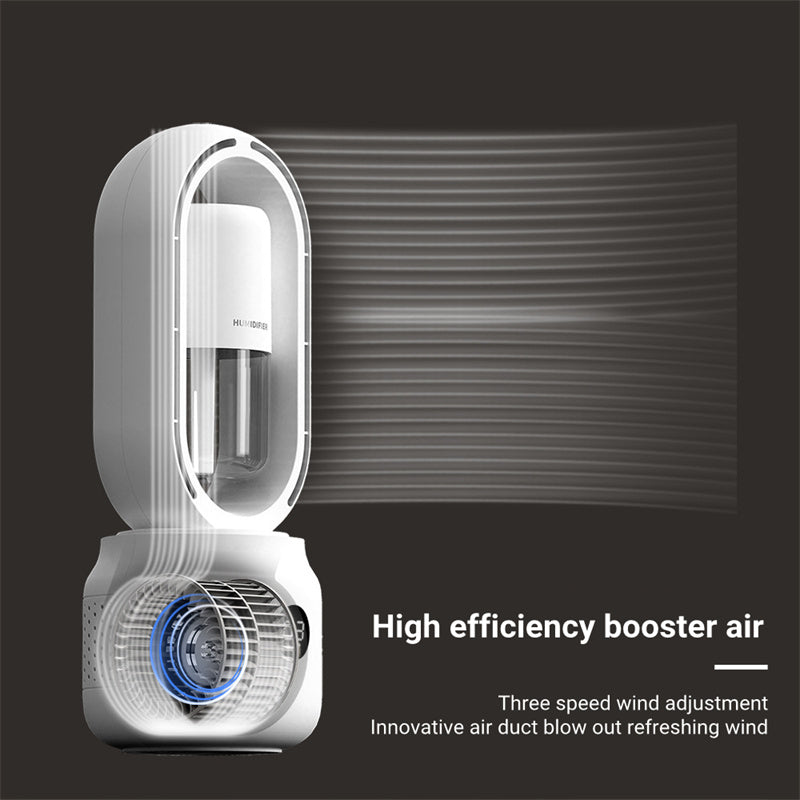 Air booster device with airflow illustration on a dark background