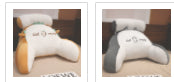 Two pairs of white socks with black patterns on a white background